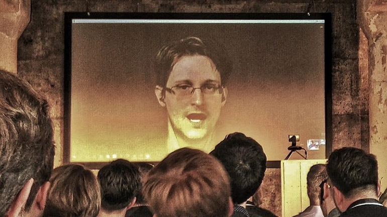 Sid Confi Talk With Snowden At Blue Yard Capital Event Berlin
